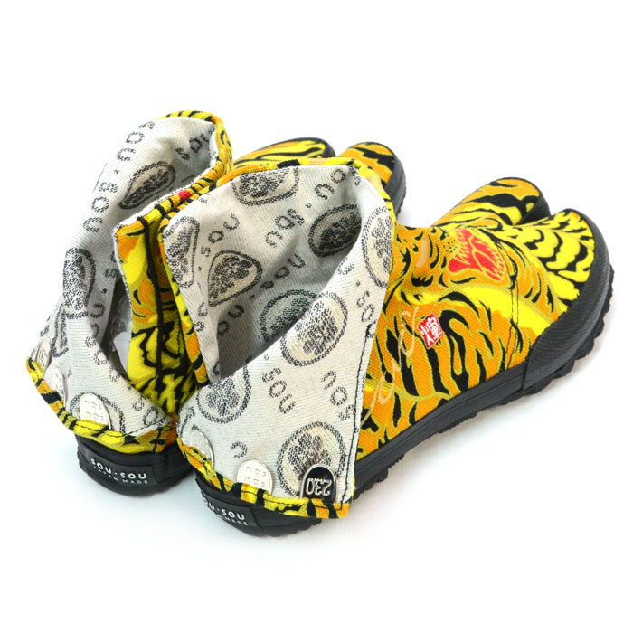 【希少】SOU SOU×キーヤンスタジオ 貼付地下足袋 Yellow Tiger